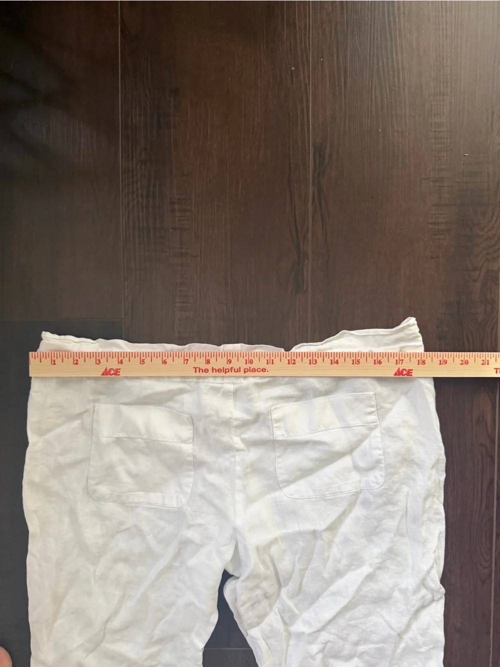 Banana Republic White Drawstring Linen Pants Frayed Size M
